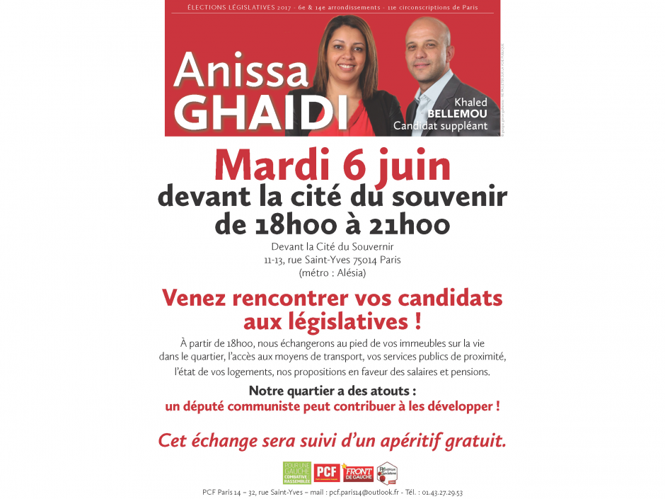 Rencontre avec Anissa Ghaïdi ce mardi 6 juin à la Cité du Souvenir