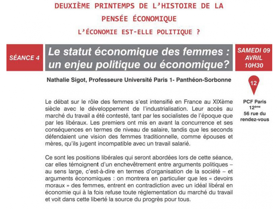 Le statut économique des femmes: un enjeu politique ou économique?